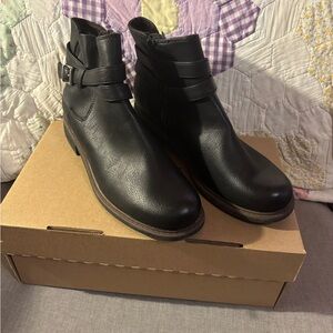 boc Black Ankle Boots with Buckle Detail